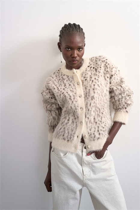 Вязаный кардиган с принтом в виде животных артикул 155536571