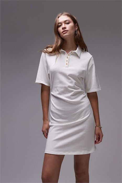 Мини-платье-поло с затянутой талией артикул 147381053