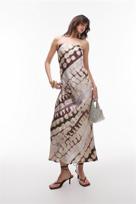 Макси-платье с атласным бандо и трусиками артикул 141109250