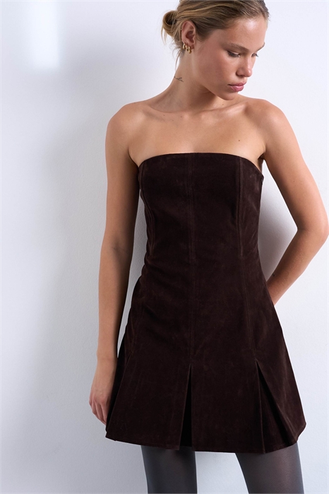 Мини-бандо из искусственной замши с плиссированным подолом артикул 149427389