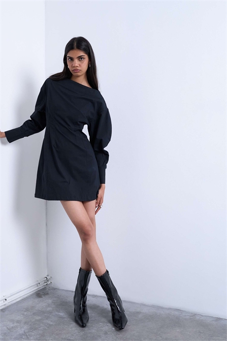 Платье из поплина с рукавами-ремешками артикул 142434220