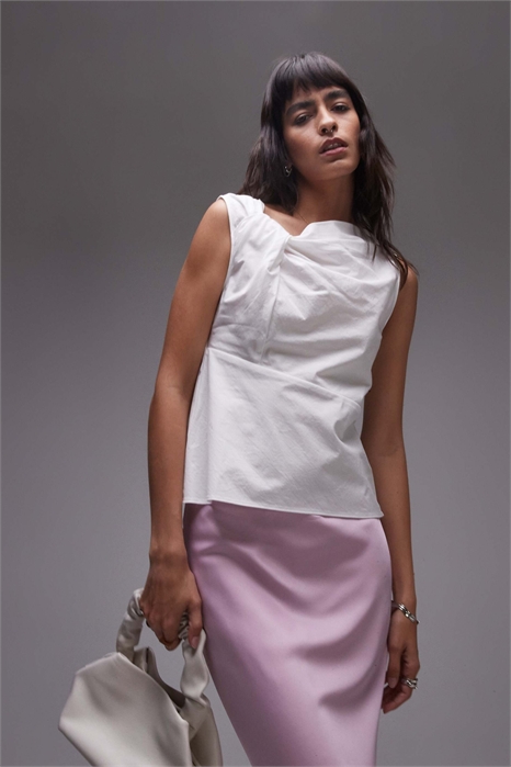 Хлопковый топ без рукавов с узловым декором артикул 135812715