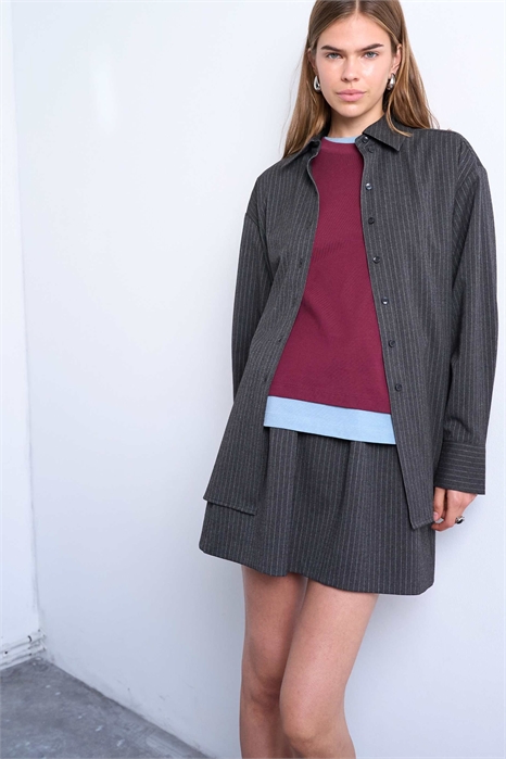 Рубашка с тонкими полосками, сшитая на заказ, с ворсованной поверхностью артикул 143826352