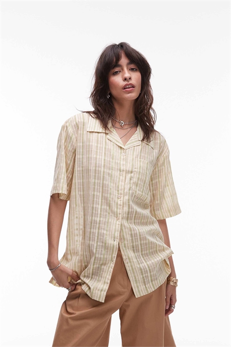 Рубашка в полоску в курортном стиле артикул 139540346