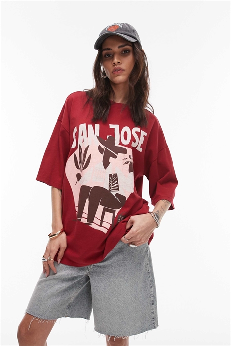 Футболка с принтом San Jose свободного кроя артикул 140699240