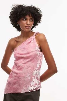 Топ без рукавов с асимметричным вырезом артикул 140556555