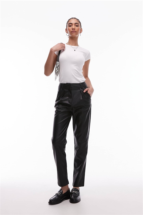 Брюки-клин из искусственной кожи артикул 134788929