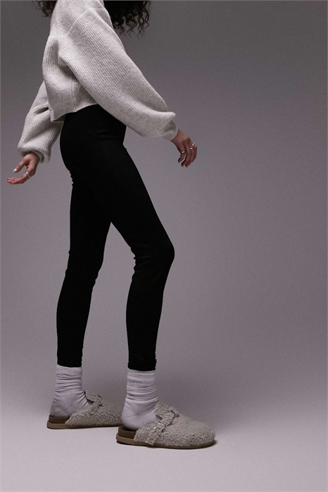 Длинные леггинсы из плотной ткани с высокой талией артикул 127009067