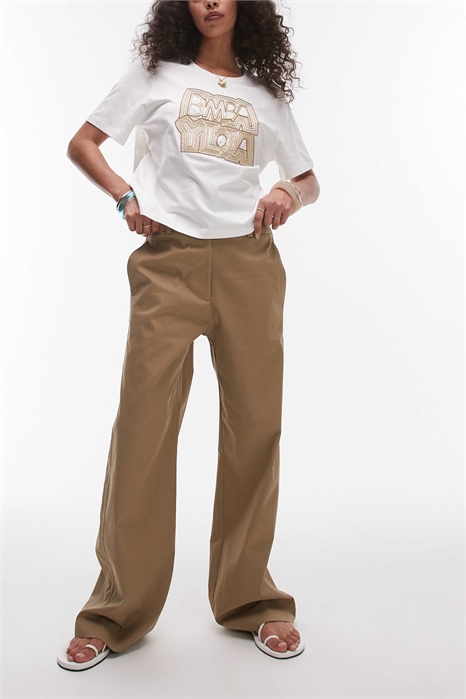 Брюки свободного кроя с прямыми брючинами и низкой посадкой артикул 139798835