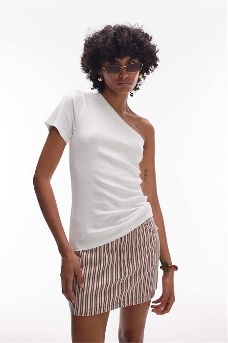 Футболка с одним плечом артикул 140375803