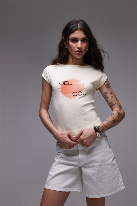 Футболка Graphic del Sol с короткими рукавами и V-образным вырезом артикул 143263686