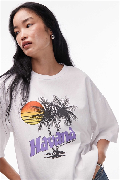 Футболка-оверсайз с принтом «Havana» артикул 149049173