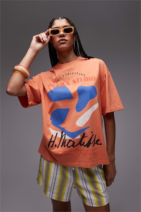 Футболка с принтом Матисса свободного кроя артикул 144537469