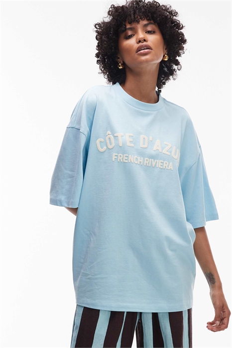Футболка оверсайз с принтом «Лазурный берег» артикул 148371061