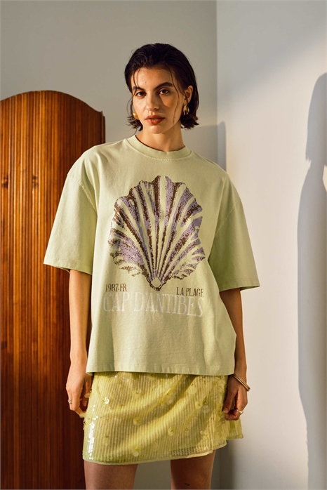 Футболка с принтом в виде ракушки Cap D'Antibes, свободного кроя артикул 144537444