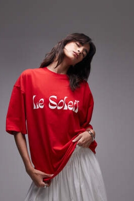 Футболка с крупным принтом «Le Soleil» артикул 148412770