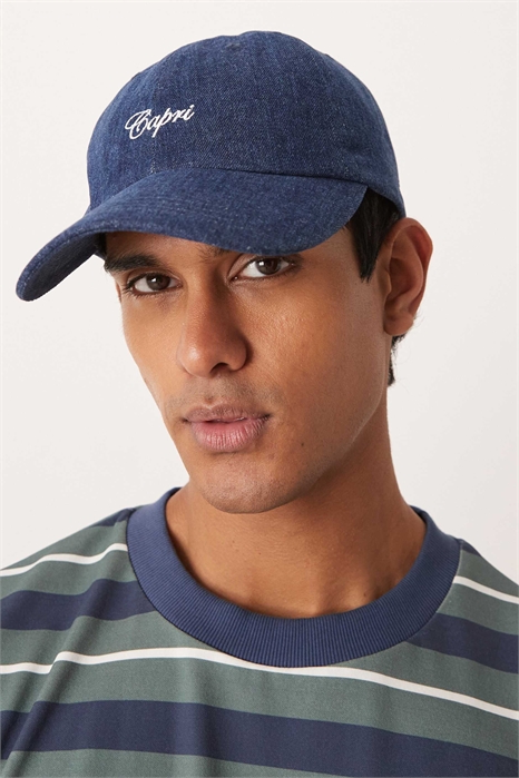 Джинсовая кепка с логотипом артикул 153115173