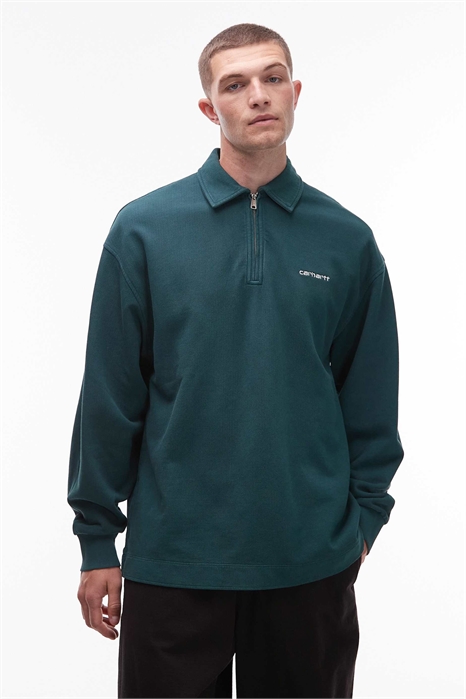 Толстовка из плотной ткани с принтом «пике» и полузастежкой-молнией артикул 146695338