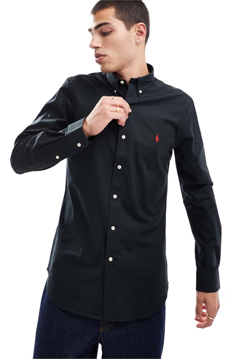 Рубашка из эластичного поплина с зауженным кроем артикул 115179606