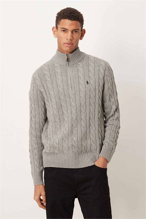 Свитер из трикотажа с полузастежкой-молнией и логотипом в виде значка водителя артикул 148292296