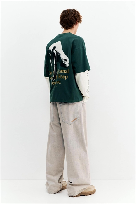 Футболка с принтом и двойным рукавом артикул 155940935