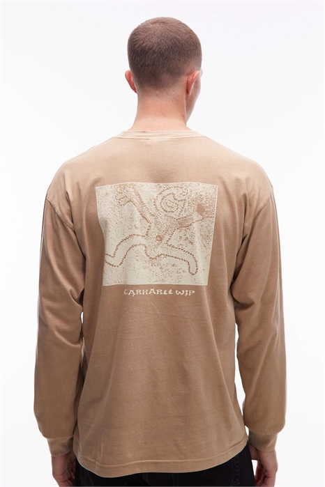 Футболка свободного кроя с длинными рукавами и принтом артикул 146695412