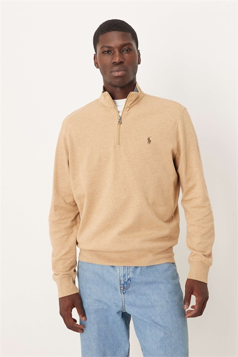 Свитшот с логотипом в виде значка, из двойного трикотажа, с полузастежкой-молнией артикул 148292257