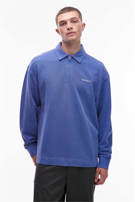 Толстовка из плотной ткани с принтом «пике» и полузастежкой-молнией артикул 146695337