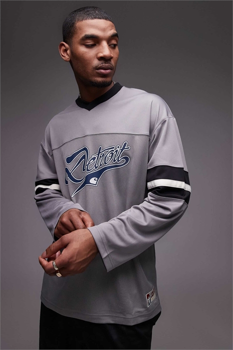 Детройтская спортивная майка с длинным рукавом из сетчатого материала артикул 141526728