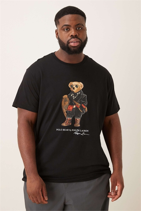 Футболка с принтом «Праздничный медведь» для полных и высоких людей, классический крой артикул 148292236