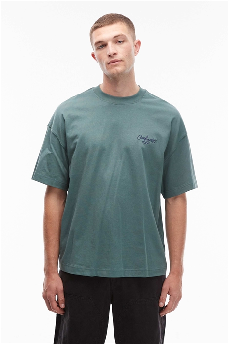 Футболка с фирменным принтом и прямого кроя артикул 148713481