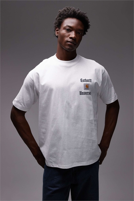 Футболка свободного кроя с надписью «Schooling Heart» артикул 148713493