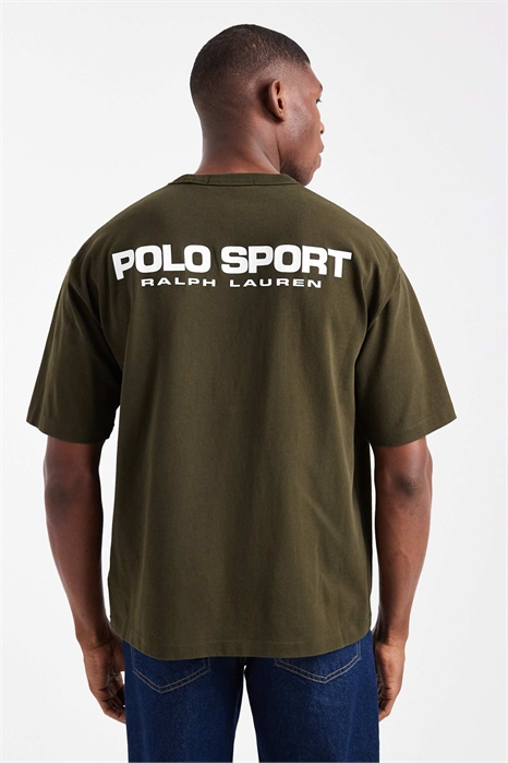 Футболка свободного кроя с логотипом в виде спортивной капсулы на спине и принтом артикул 148292245