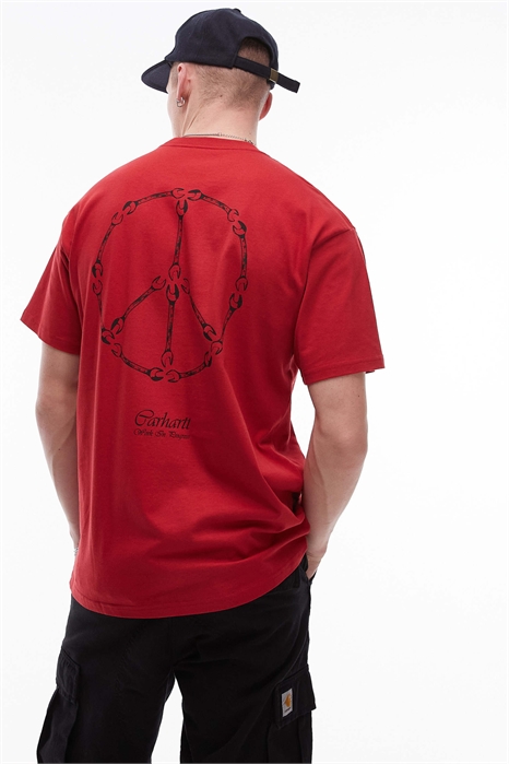 Футболка с принтом «Мир и труд» артикул 141488158