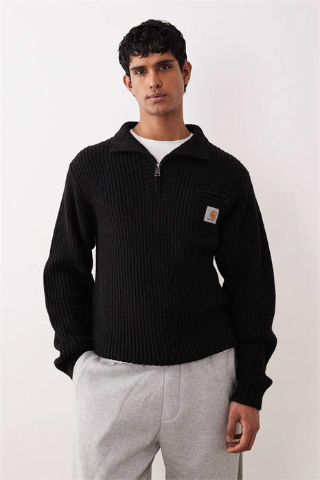 Детройтский вязаный свитер с полузастежкой-молнией артикул 148887036