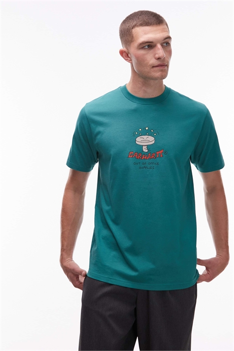 Футболка свободного кроя с принтом «Работа, жизнь, романтика» артикул 146695415