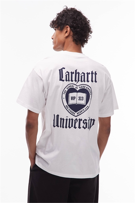 Школьная футболка свободного кроя с принтом на спине артикул 148713462