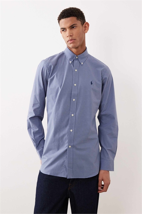 Рубашка из поплина с логотипом в виде значка, с индивидуальной посадкой артикул 152231079