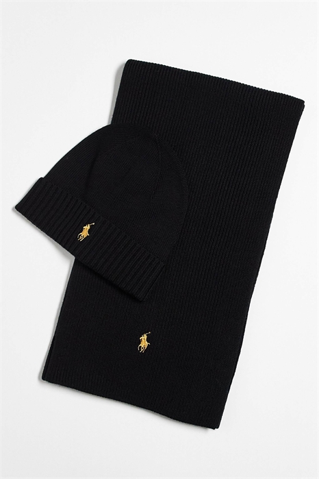 Комплект шапки и шарфа с логотипом в виде значка артикул 148378702