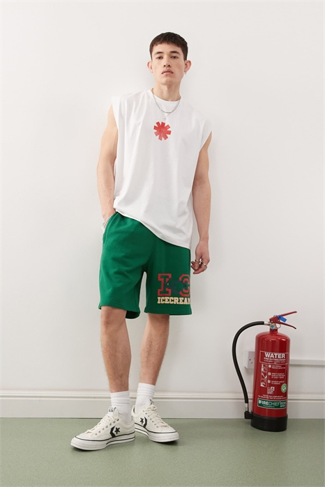 Шорты из трикотажа в студенческом стиле артикул 143727148