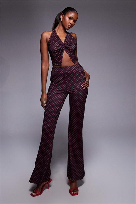 Брюки-клёш средней посадки с эффектом «ошеломлённого взгляда» co-ord артикул 153149912