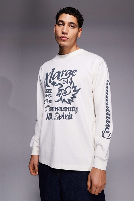 Футболка с длинным рукавом, с принтом логотипа, окрашенная пигментной краской артикул 151343019