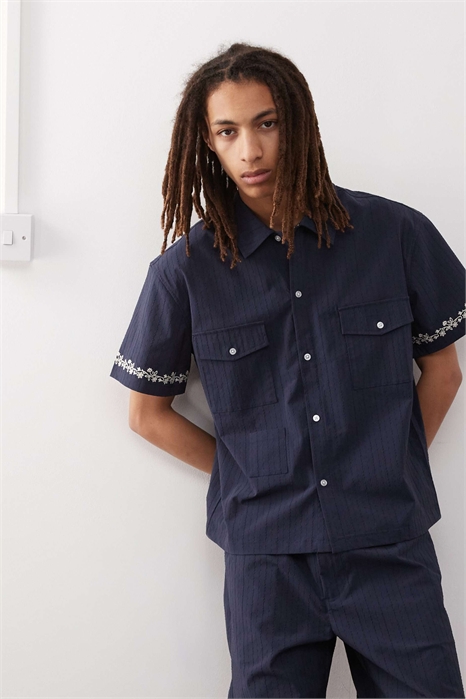 Рубашка с коротким рукавом из сеерсакера в западном стиле co-ord артикул 142511332