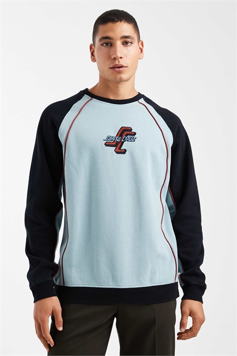 Свитшот с круглым вырезом и логотипом Raglan, с контрастными швами артикул 153252889