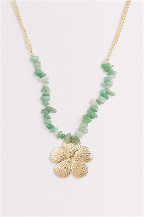 Колье с подвеской в виде цветка из бисера артикул 155001980