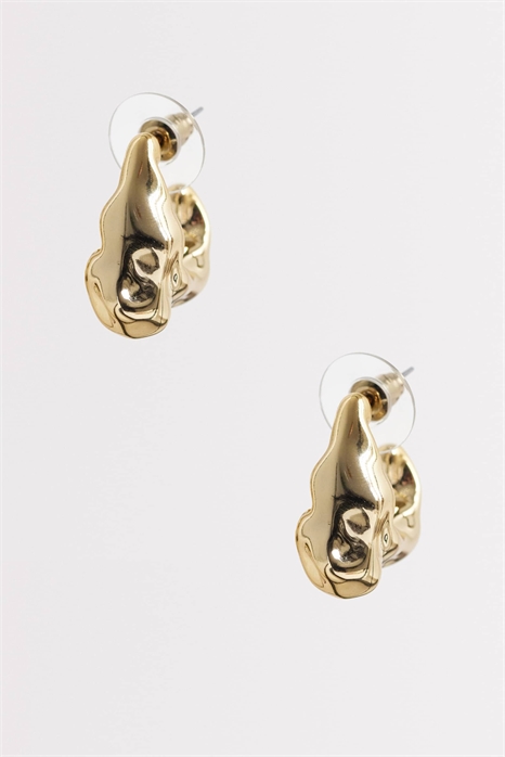 Серьги-кольца нестандартной формы из расплавленного металла артикул 155001927