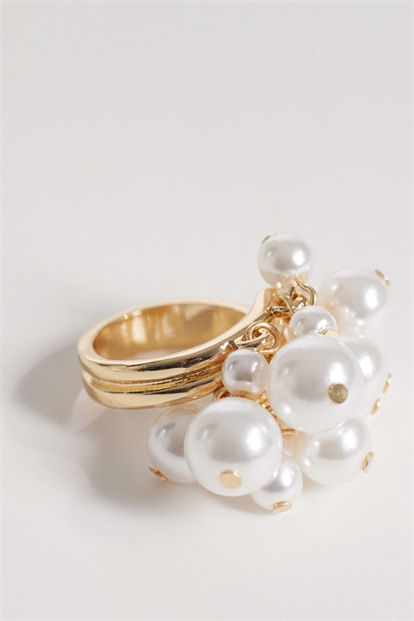 Кольцо с подвеской в виде жемчужины артикул 155126576