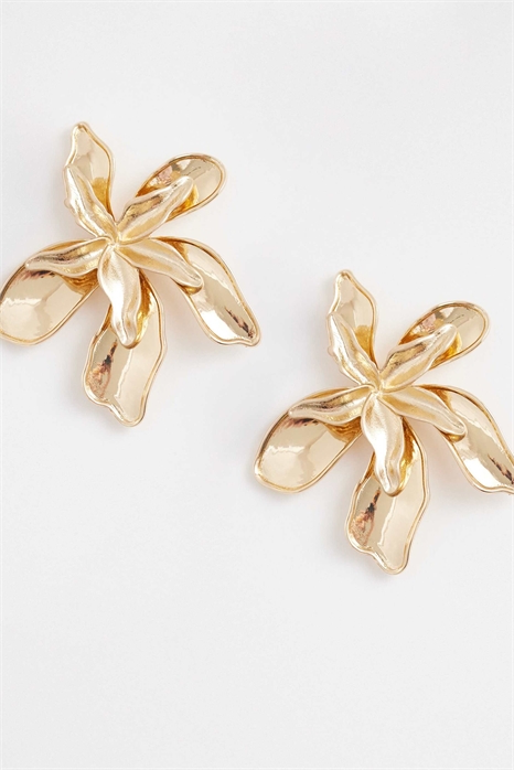 Цветочные серьги-гвоздики с полуматовым золотым покрытием артикул 155174123