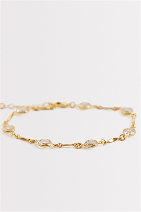 Браслет из ограненного хрусталя и звеньевой цепочки артикул 153816920