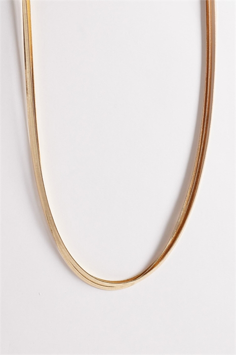 Многорядный колье с плоскими змеевидными цепочками артикул 153024441